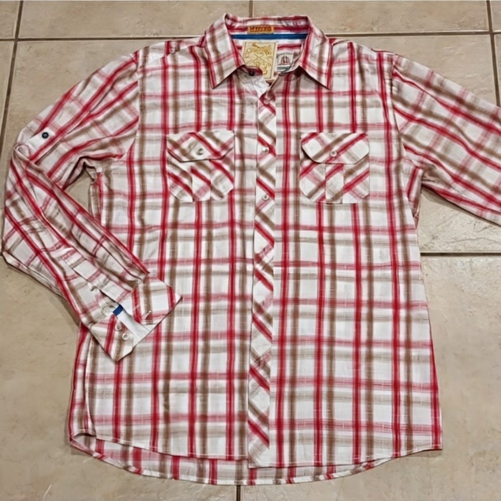 Sovereign Code Mens Woven Pleasure Plaid Shirt Size Large